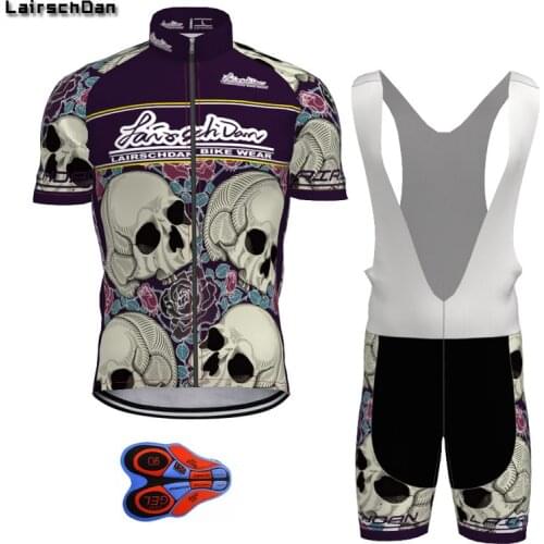 SPTGRVO LairschDan 2019 Skull Cycling Jersey Sets Summer Mountain Bike Clothing Kit MTB Bicycle Clothes Wear Roupa Ciclismo Suit