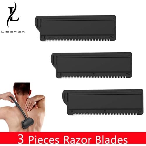Liberex Mens Back Epilator Replacement Razor Blade Painless Hair Removal Accessories 3 Pieces Removable Blades for Shaving