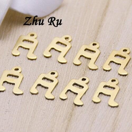 20pcs/lot zhu ru copper 10.6*7.3mm Charms hollow Songs constitute music symbols Pendants Jewelry Making DIY Handmade Craft