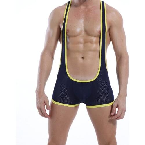 Men Stretch Shaper Tight Unitard Leotard Sexy Mens Open Butt Bodysuit Boxers Jumpsuits Wrestling Singlets Gay Jockstrap Shaper