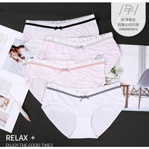 Pregnant Womens Low-Waist Underwear Colored Cotton Thin U-Shaped Belly Lift Comfortable Seamless Soft And Breathable Underwear