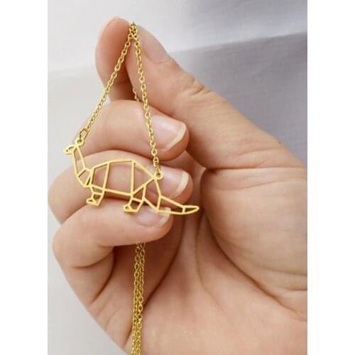 New Origami Minimalist Turtle Necklace Hollow Turtle Geometric Animal Lover Jewelry For Women Bridesmaids Gift