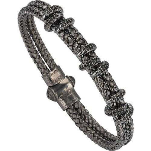 New Arrival Atoyestone Bracelet Mens Artillery Banlge with Eagle Claws with Zircon Bracelet fit Men Watch Jewelry Bracelet