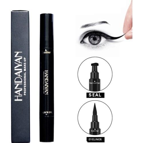 New HANDAIYAN Double End Liquid Black Eyeliner Pencil With Stamp Waterproof Natural Easy To Wear Long-lasting Quick-drying TSLM2