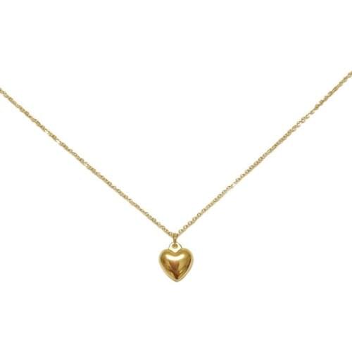 Gold Color Beaded Heart Necklace For Women Lovers Gift Female Pendant Necklace Cute Zircon Heart Jewlery