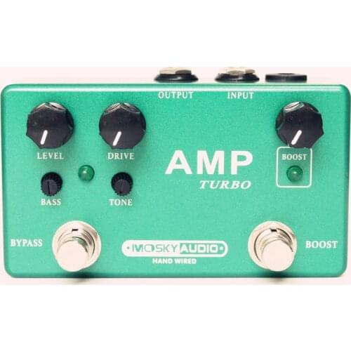 MOSKY AMP TURBO 2-in-1 Guitar Effect Pedal Boost + Classic Overdrive Effects Full Metal Shell True Bypass Guitar Accessories