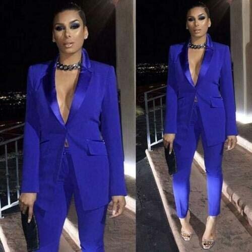 Royal Blue Mother of the Bride Dresses Ladies Party Suits Blazer Pant Formal Office Work Sexy