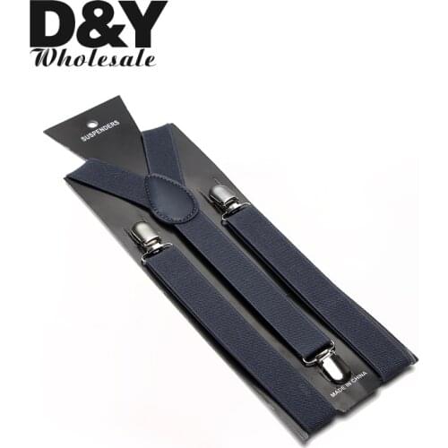 Women MenS Shirt Suspenders For Trousers Pants Holder 2.5cm wide Deep gray Clip-on Braces Elastic Slim Y- back gallus Gift Top