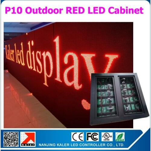 TEEHO 0.96x0.96m p10 red outdoor led display cabinet 100% waterproof moving message text LED sign display board