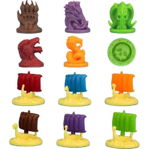 TRPG board game Blood Rage miniatures viking warriors heroes Asgard god fiction pirate sailboat token Indicator accessories