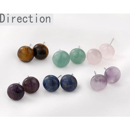 Versatile natural stone Amethyst semi gem Earrings simple DIY personalized Earrings Earbone Earrings accessories 1pair