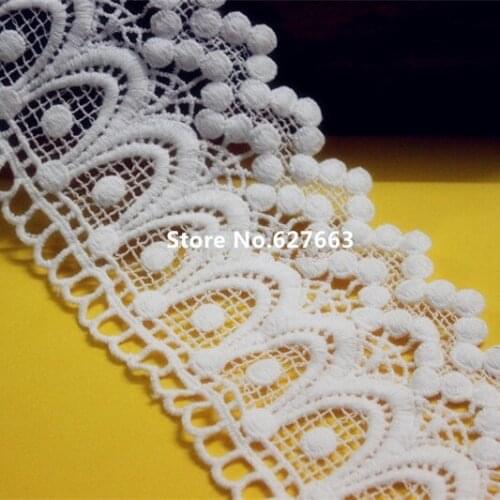 10yards/lot 8.5cm Wide Water Soluble Embroidery Lace Trim for Garment Decorcation Bridal Lace Trim