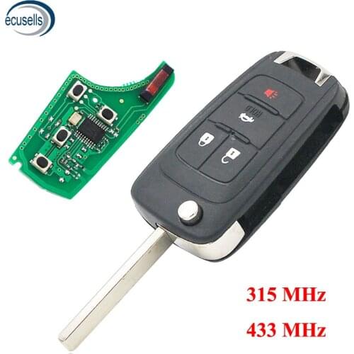 4 Buttons Remote Key for Chevrolet Malibu Cruze Aveo Spark Sail 315/433MHz ID46 Chip 3+1 Button Control Alarm Fob