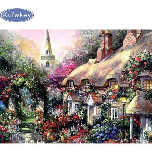 5D DIY Diamond Painting Cross Stitch Full Round/square Drill scenery Painting,House landscape Diamond Embroidery Kit