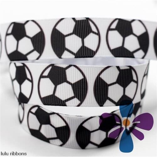 6-75mm Football Game Printed Grosgrain Ribbon/Elastic Band DIY Handmade Hair Bow, Hair Clips, Hair Band MD160613-22-4705