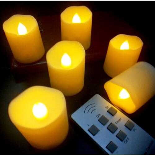 6PCS Electronic LED Candles Flame Tea Light Candles Home Bedroom Party Wedding festival decor