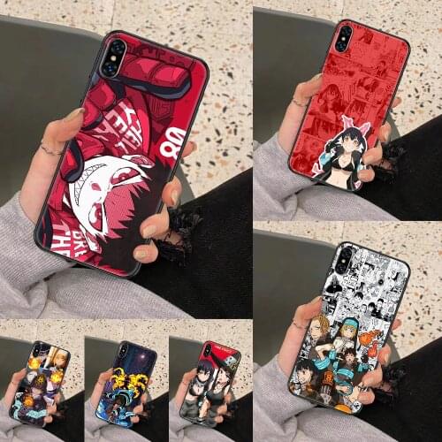 Anime Fire Force Phone Case Cover Hull For iphone 5 5s se 2 6 6s 7 8 12 mini plus X XS XR 11 PRO MAX black luxury Etui pretty