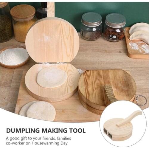 Wooden Dough Pressing Tool Dough Presser Dumpling Skin Press Tool Dumpling Wrapper Making Mold Kitchen Gadget High Quality