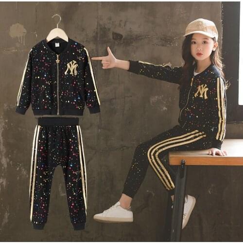 Children Autumn Spring Girls Clothing Suits Winter Coat Kids Colored Cotton Sweatshirt Tracksuit Sport Sets Outwear Clothes