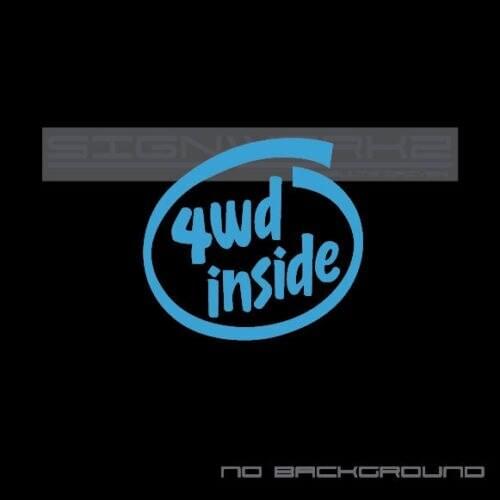 For 2Pcs/Pair 4wd inside Decal intel Sticker Euro Racing funny JDM awd car Pair Car Styling