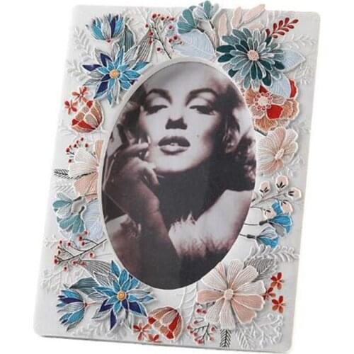 European Style 3D Photo Frame Resin Flower Frame Fashion Carving Desktop Ornaments PIcutre Framework Wedding Home Decor