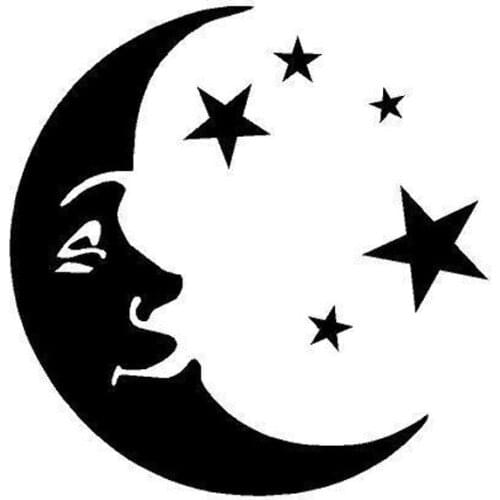 Interesting Fantasy Moon and Stars Car Stickers Pvc Personality Auto Windshield Shape Waterproof Decals Decoration 14cm*14cm