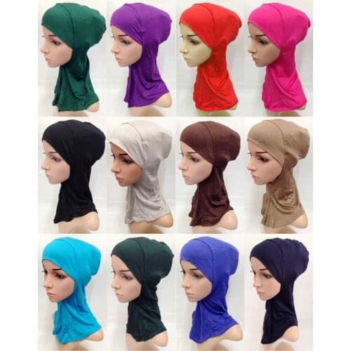 Islamic Turban Head Wear Hat Underscarf Hijab Fashion Full Cover Inner Muslim Cotton Hijab Cap