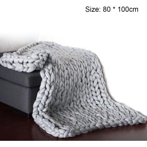 Hand Knitted Blanket Mat Warm Yarn Knitted Blanket Home Decor For Photography Gift Chair Sofa Weaving Chunky Knitted Blanket