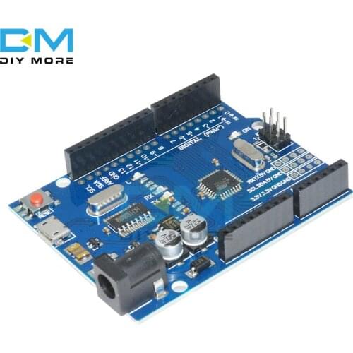 One Set Cool Version UNO R3 CH340G MEGA328P UNO R3 ATMEGA328P AU Compatible CH340 Micro USB DIY Kit