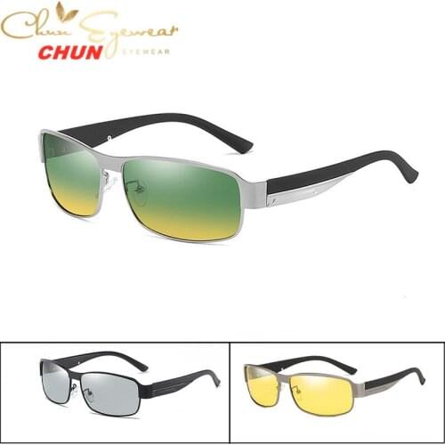 Photochromic Polarized sunglasses Men and Women Outdoor Driving Classic Mirror Sun Glasses Men,Metal Frame UV400 Eyewear M343