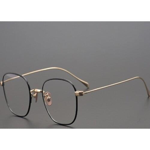 Pure Titanium Ultralight Japanese Handmade Eyeglasses Retro Women Myopia Eyewear Frame Prescription Vintage Optical Glasses Men