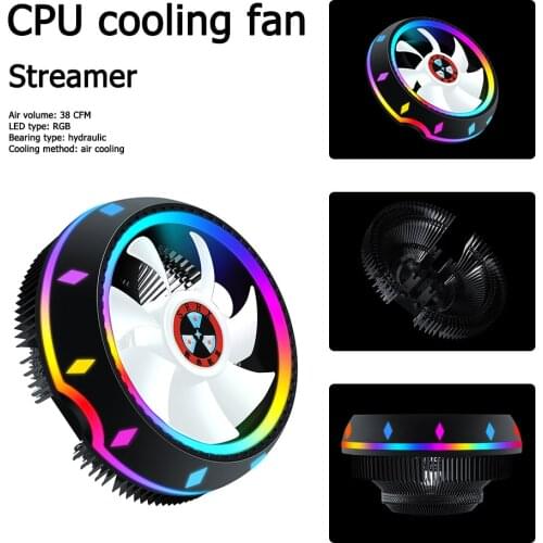 CPU Cooler Fan 4pin PWM RGB LED Cooling Silent Heatsink Fan Quiet Radiator For Intel AMD Radiator