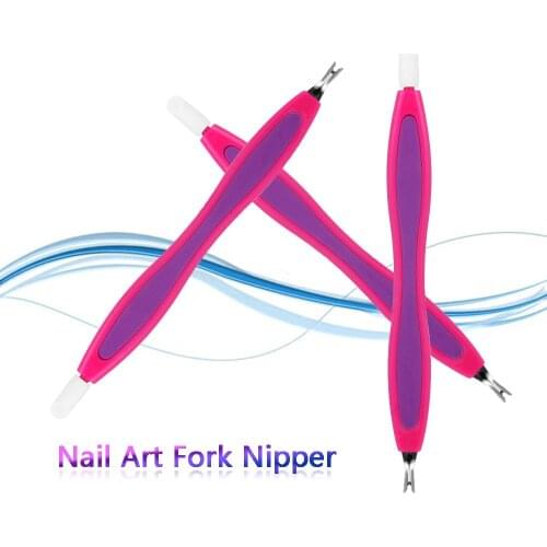 1Pcs Women Double Sided Nail Art Fork Nipper V-shaped Dead Skin Trimmer Cuticle Remover Nail Tips Pusher Women Manicure Tool