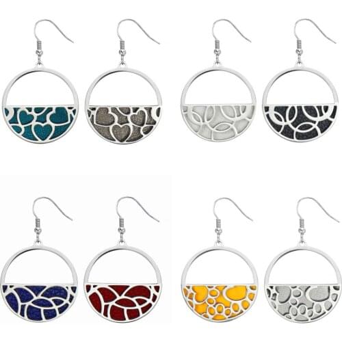 Legenstar Heart Flower Earrings for Women Stainless Steel Jewelry Reversible Leather Drop Earring boucle d'oreille femme 2019