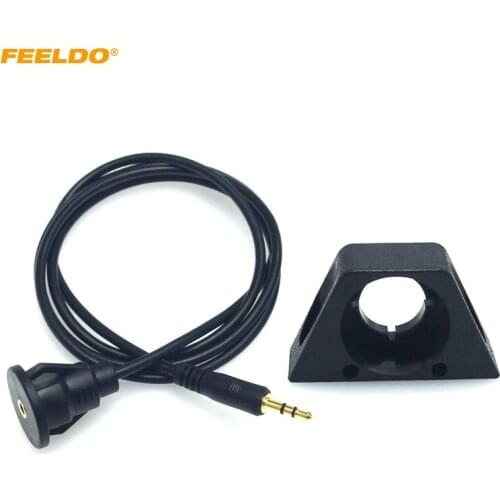 1Set Car Motorcycle Boat 1 Meter AUX Mount Cable 3.5mm Male to Female Aux Extention Flush Dash Panel Mount Adapter Cable