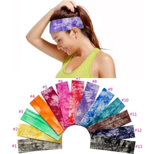 1pcs 2 Inch Tie Dye Cheetah Forest Tree Chevron Zebra Cotton Stretch Headbands Sports Girl Hair Bands Bandage Gum Turban Bandana