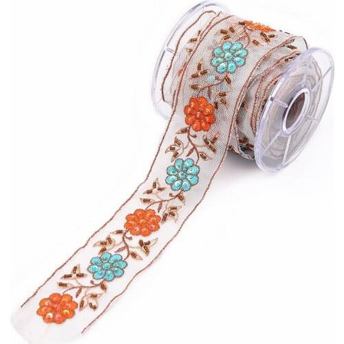 1Yards/Lot Beaded Lace Ribbon Tape Lace Fabric Trim Embroidered Collar Decoration African Cotton Lace Fabric Net Cord for Sewing