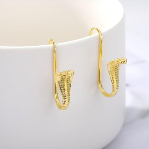 2020 trend Snake Cobra animal charm Earrings for Women gold Color Exaggerated Earrings hook punk Jewelry Femme Christmas gift