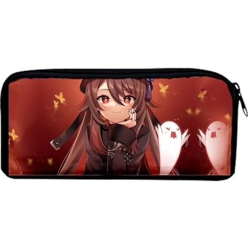 2021 Genshin Impact HuTao Xiao Venti ZhongLi Kaedehara Kazuha Kamisato Ayaka Pencil Box Child stationery Bag Student Pen bag