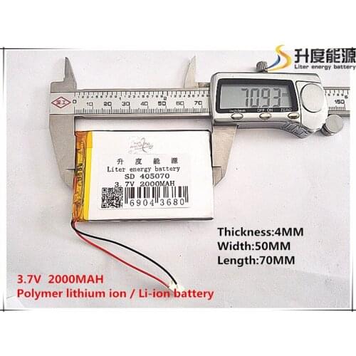 3.7V,2000mAH,[405070] PLIB; polymer lithium ion / Li-ion battery for GPS,mp3,mp4,mp5,dvd,bluetooth,model toy