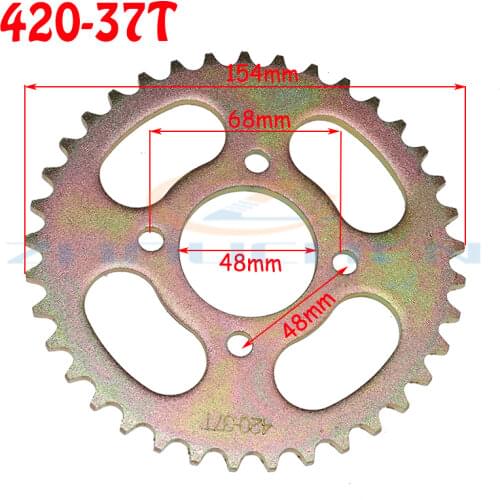 420 37T 48MM motorcycle chain sprocket rear rear sprocket gear suitable for 420 chain 110cc 125cc 140cc Dirt Pit Bike Go-kart