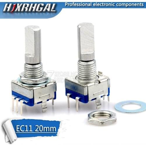 5PCS Half axis rotary encoder,handle length 20mm code switch/ EC11 / digital potentiometer with switch 5Pin hjxrhgal