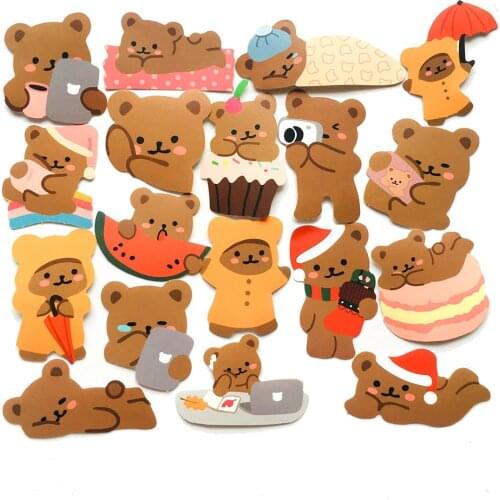 60 Sheets Creative Cute Mini Bear Paper Sticker Christmas Diary Scrapbooking Label Sticker Kawaii Korean Stationery Stickers