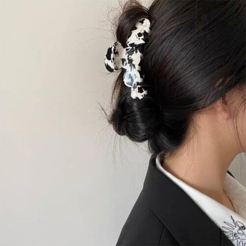 Acetate Large size hair claw Color mixing material stripe hair clip