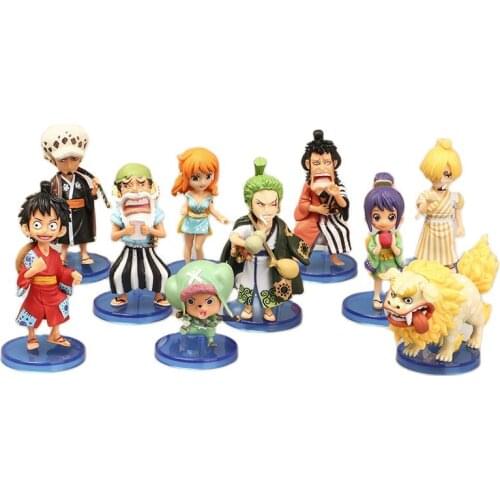 10pcs/set Anime One Piece GK Luffy Sanji Nami Zoro Chopper Frank Robin PVC Action Figure Collectible Model Christmas Gift Toys