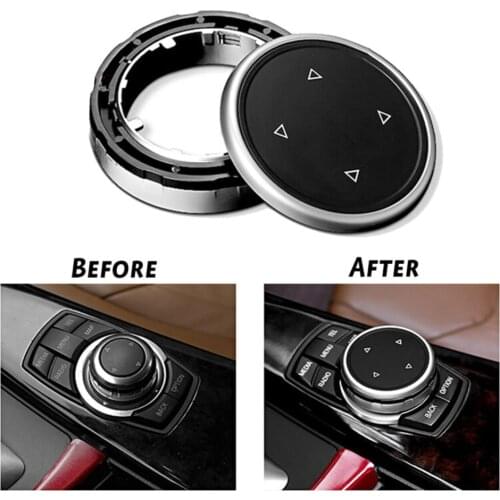 Car Accessories Black Big Multi Media Knob Cover Trim Button for BMWs F10 F20 F30 for iDrive