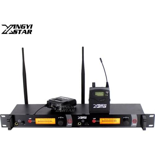 Wireless In Ear Monitor System Professional Stage Performance Monitors Two Bodypack Receivers in Earphone Monitoring Transmitter