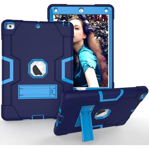 Safe Stand Case For apple ipad 9.7 2017 tablet Shockproof Heavy Duty Silicone Armor Cover case For iPad 9.7 2018 Cover Kids gift