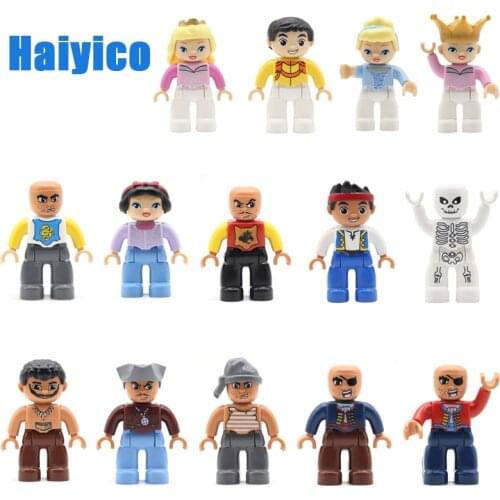 Family Figure Model Assemble Big Building Blocks Accessories Compatible Duplos City Doll Character Enlighten Child Bricks Toys