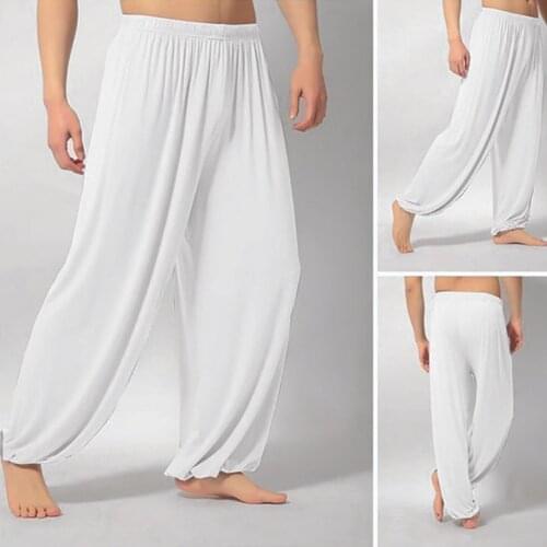 Mens Wide Leg Pants Casual Solid Loose Sweatpants Trousers Jogger Dancing Long Pants Baggy Boho Vacation Pants Man